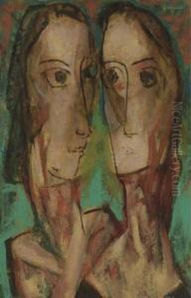 Two Heads Oil Painting by Alfred Henry Maurer