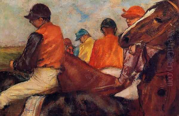 Jockeys III Oil Painting by Edgar Degas