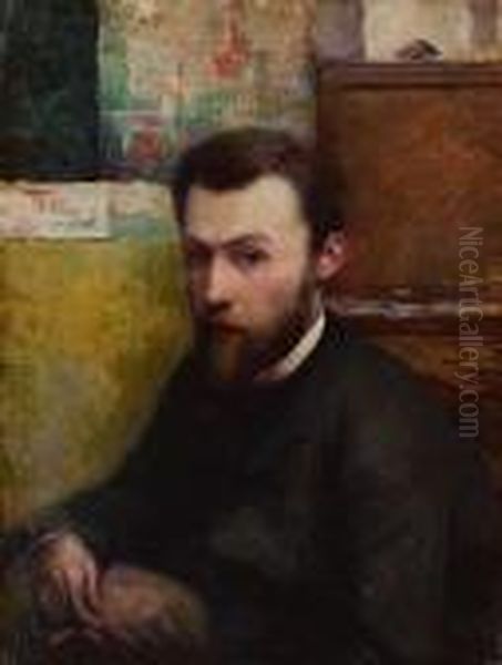 Portrait De Georges Seurat, Circa 1885-90 Oil Painting by Charles Maurin