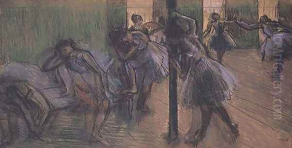 Dancers rehearsing Oil Painting by Edgar Degas