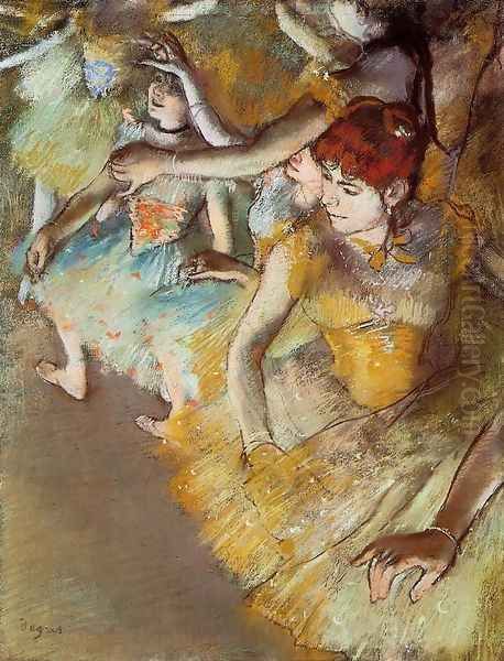 Ballet Dancers on the Stage Oil Painting by Edgar Degas