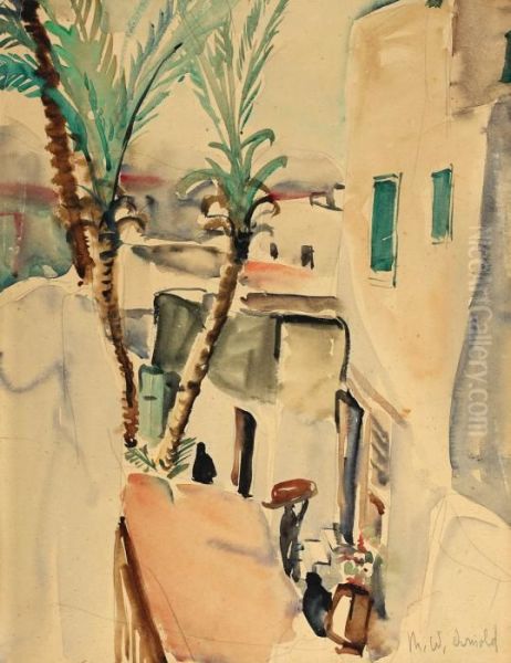 Syrian Neighbourhood Oil Painting by Arnold Max Wexler