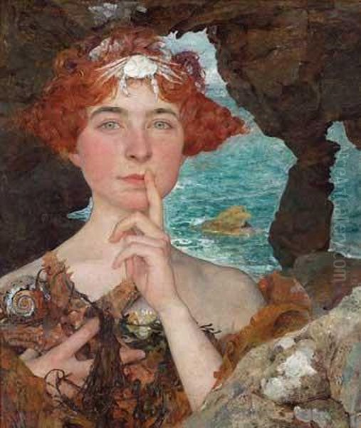 Calypso Oil Painting by Edgard Maxence