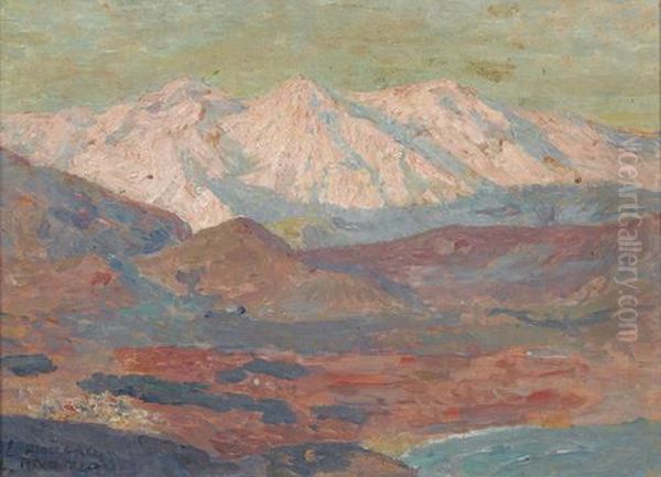 Les Alpes Vu D'antibes Oil Painting by Edgard Maxence