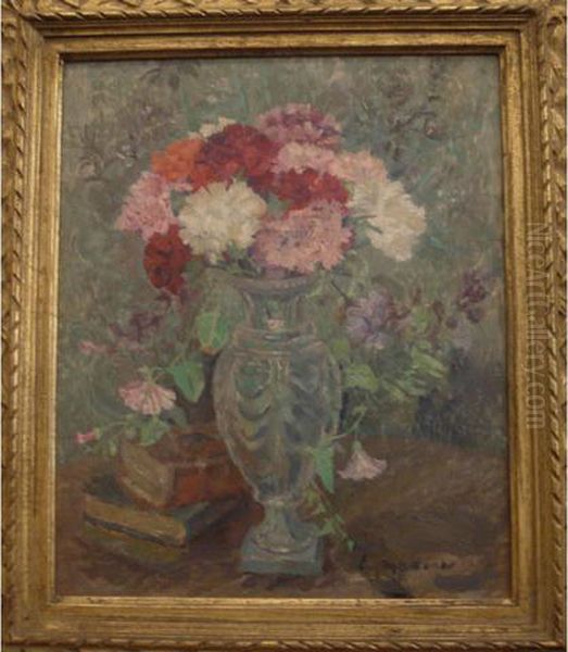 :bouquet De Fleurs Oil Painting by Edgard Maxence