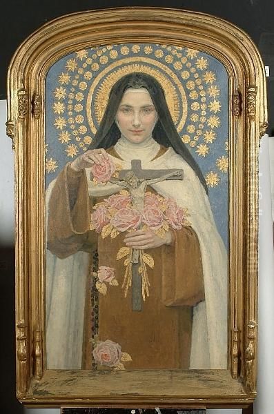 St Therese Oil Painting by Edgard Maxence