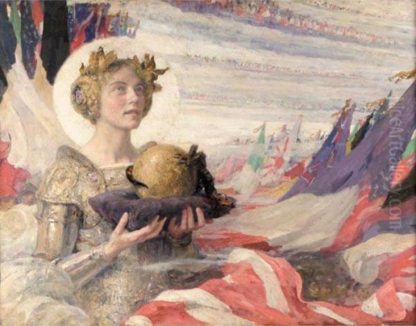 Allegorie D'une Paix Mondiale Oil Painting by Edgard Maxence