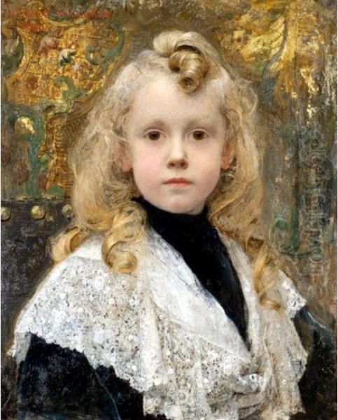 Portrait D'enfant Oil Painting by Edgard Maxence