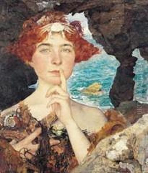 Calypso Oil Painting by Edgard Maxence