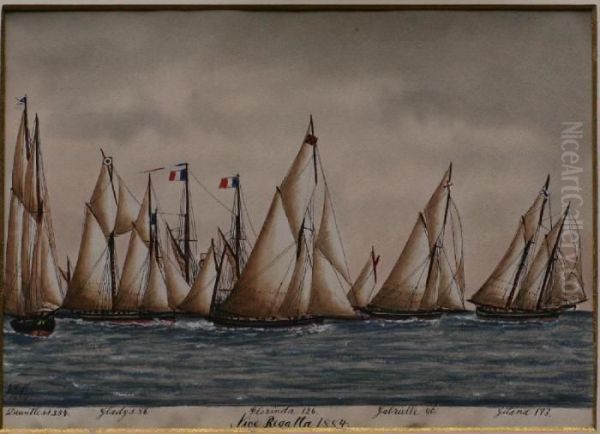 Nice Regatta 1884 Oil Painting by James Scott Maxwell