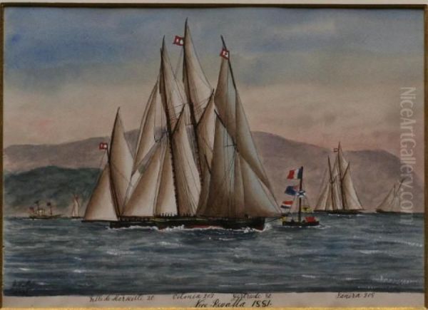 Nice Regatta 1881 Oil Painting by James Scott Maxwell