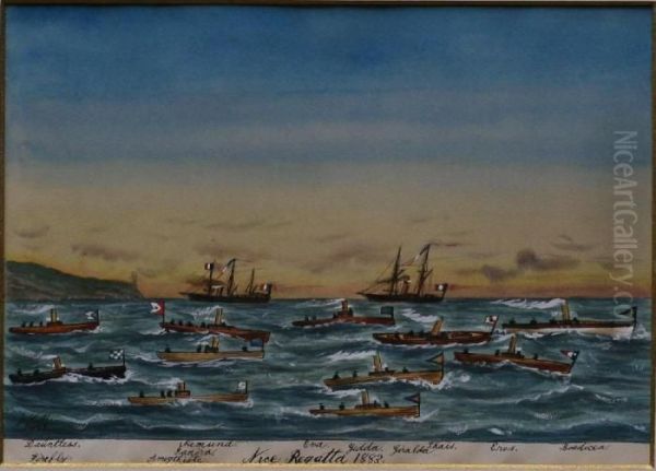 Nice Regatta 1883 Oil Painting by James Scott Maxwell