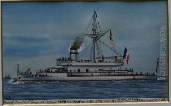 French Iron Clad Vengeur Oil Painting by James Scott Maxwell