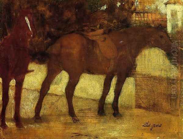 Study of Horses Oil Painting by Edgar Degas