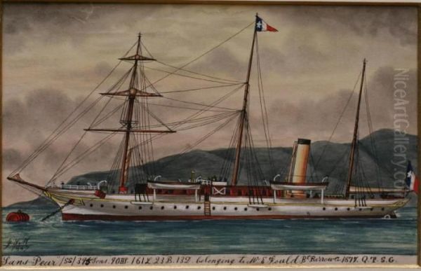 Ss Sans-peurbelonging To Mr. E. Fould (barrow 1877) Oil Painting by James Scott Maxwell