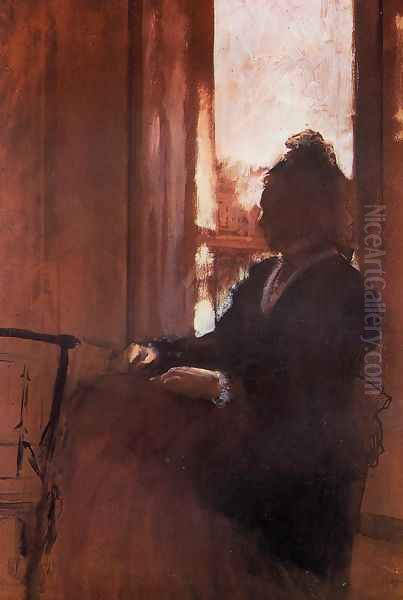 Woman at the Window Oil Painting by Edgar Degas