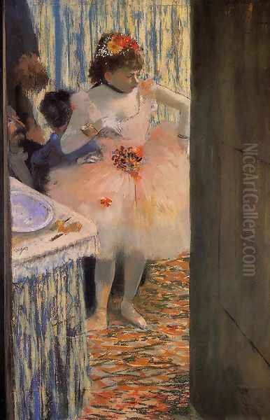 Dancer in Her Dressing Room II Oil Painting by Edgar Degas