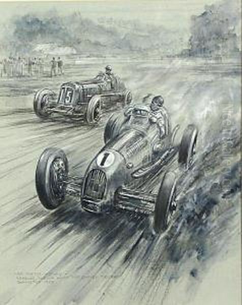 An Austin Victory Oil Painting by Philip William May