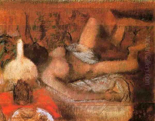 Reclining Nude Oil Painting by Edgar Degas