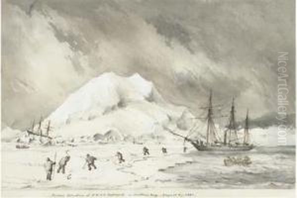 Intrepid Marooned On An Iceberg Oil Painting by Walter William May