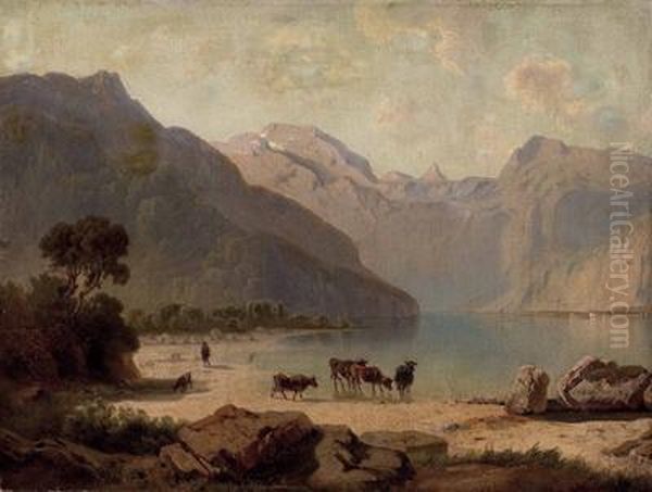 Der Konigsee Oil Painting by Joseph Mayburger