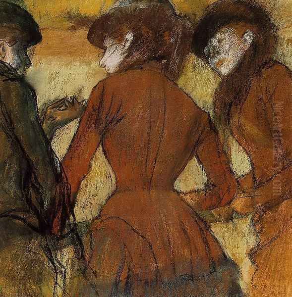 Three Women at the Races Oil Painting by Edgar Degas