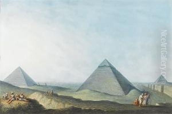 View Of The Great Pyramid Of Giza Oil Painting by Luigi Mayer