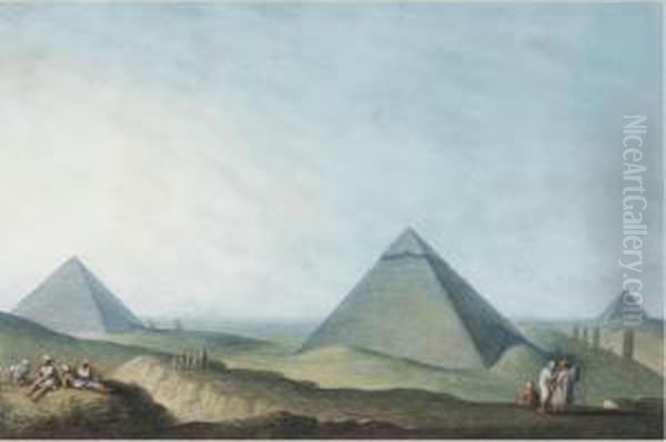 View Of The Great Pyramid Of Giza Oil Painting by Luigi Mayer