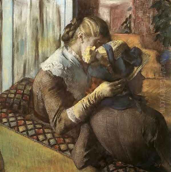 At The Milliners Oil Painting by Edgar Degas