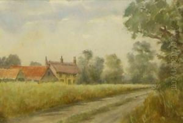 Norfolk Country Cottage Oil Painting by William Edward Mayes