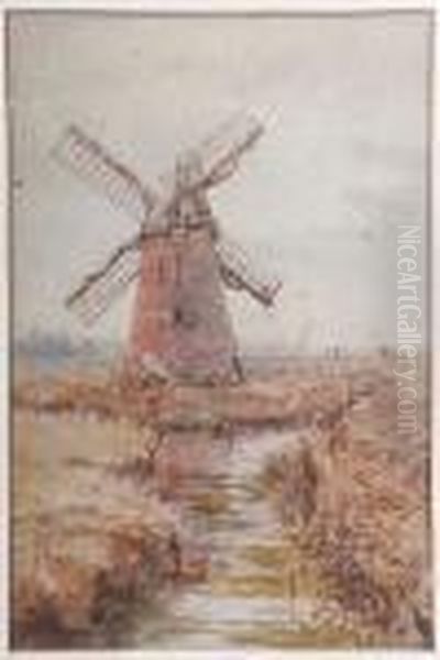 Windmill Oil Painting by William Edward Mayes