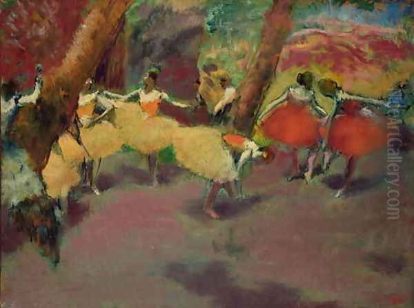 Before the Performance, c.1896-98 Oil Painting by Edgar Degas