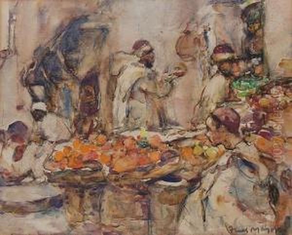 Fruit Sellers, Morocco Oil Painting by William Frederick Mayor