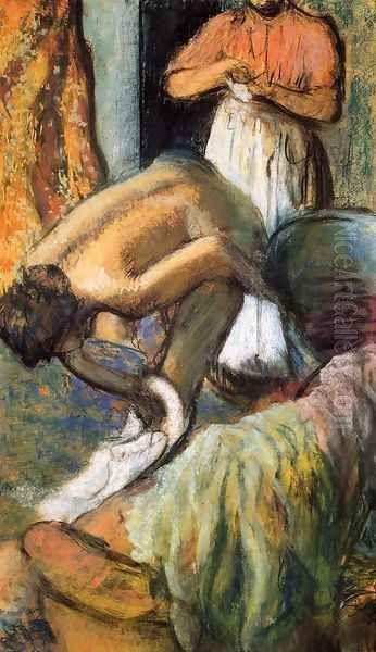 Breakfast after the Bath I Oil Painting by Edgar Degas