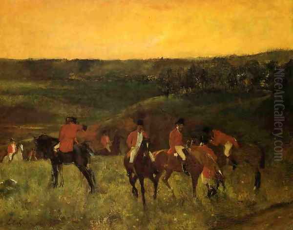 The Start of the Hunt Oil Painting by Edgar Degas