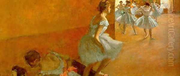 Dancers Climbing the Stairs 1886-90 Oil Painting by Edgar Degas