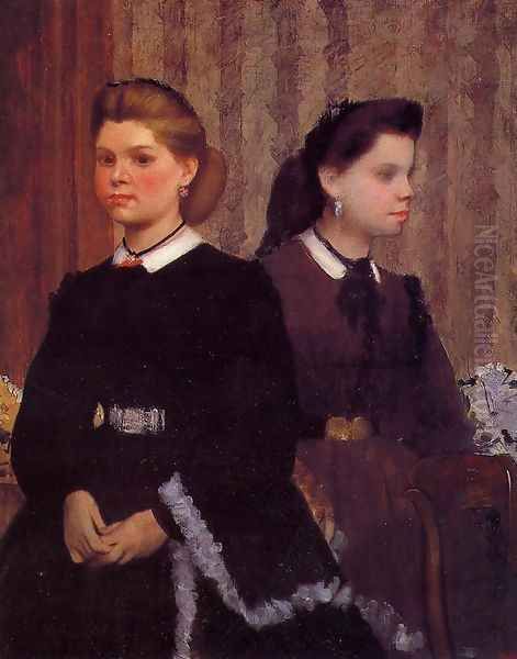 Giovanna and Giulia Bellelli Oil Painting by Edgar Degas