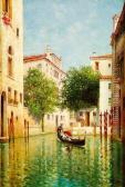 Goelette Anglaise A Quai, Circa 1880 Oil Painting by Jean Mazella