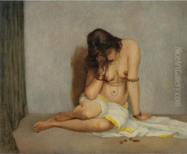 Untitled Oil Painting by Hemendranath Mazumdar