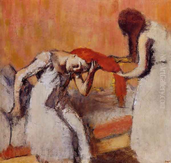 Combing the Hair II Oil Painting by Edgar Degas