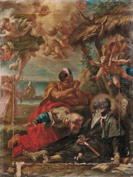 Morte Di San Francesco Saverio Oil Painting by Ludovico Mazzanti