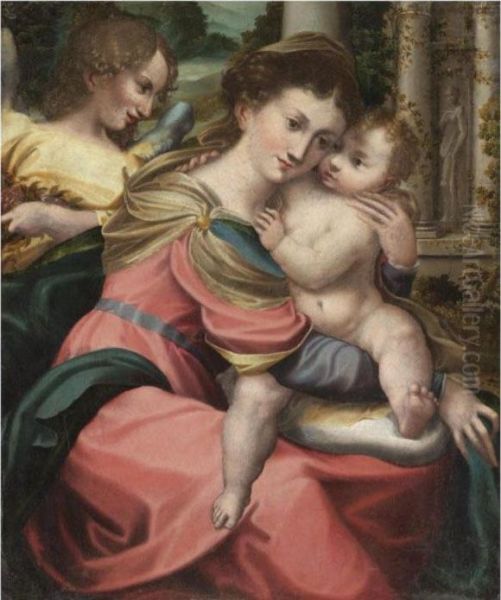 The Madonna And Child Oil Painting by Girolamo Mazzola Bedoli