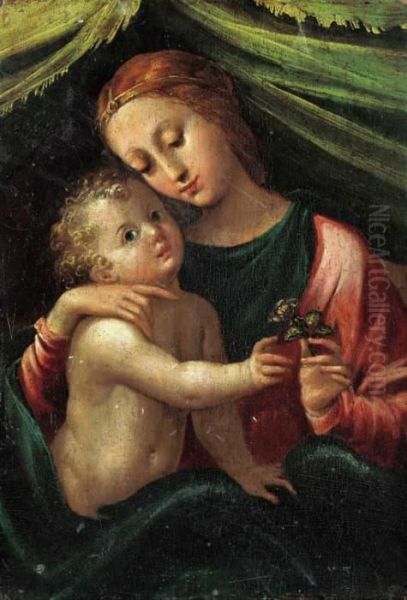 The Madonna And Child Oil Painting by Girolamo Mazzola Bedoli