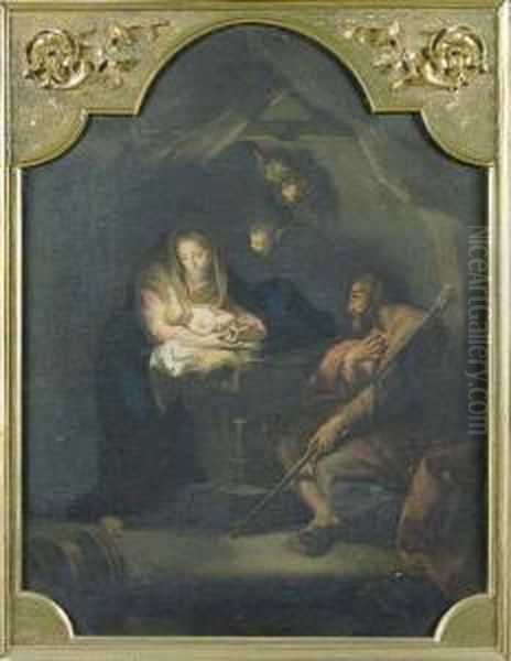 La Nativita Di Cristo Oil Painting by Giuseppe Mazzolini