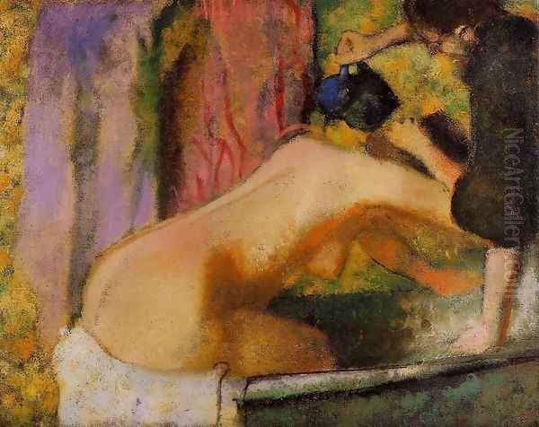 Woman at Her Bath, c.1895 Oil Painting by Edgar Degas