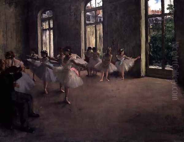 The Rehearsal, c.1873-78 Oil Painting by Edgar Degas