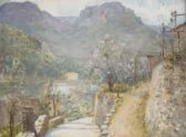 A Hillside Road, Majorca Oil Painting by Walter McAdam