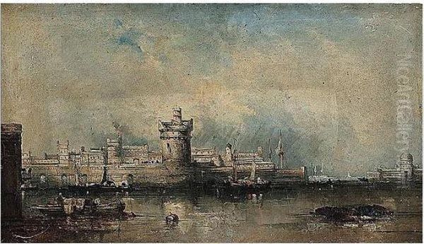 Valletta Harbour Oil Painting by William McAlpine