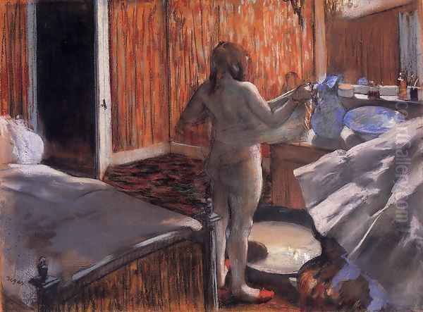 Woman at Her Toilette Oil Painting by Edgar Degas