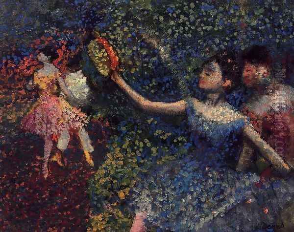 Dancer and Tambourine Oil Painting by Edgar Degas